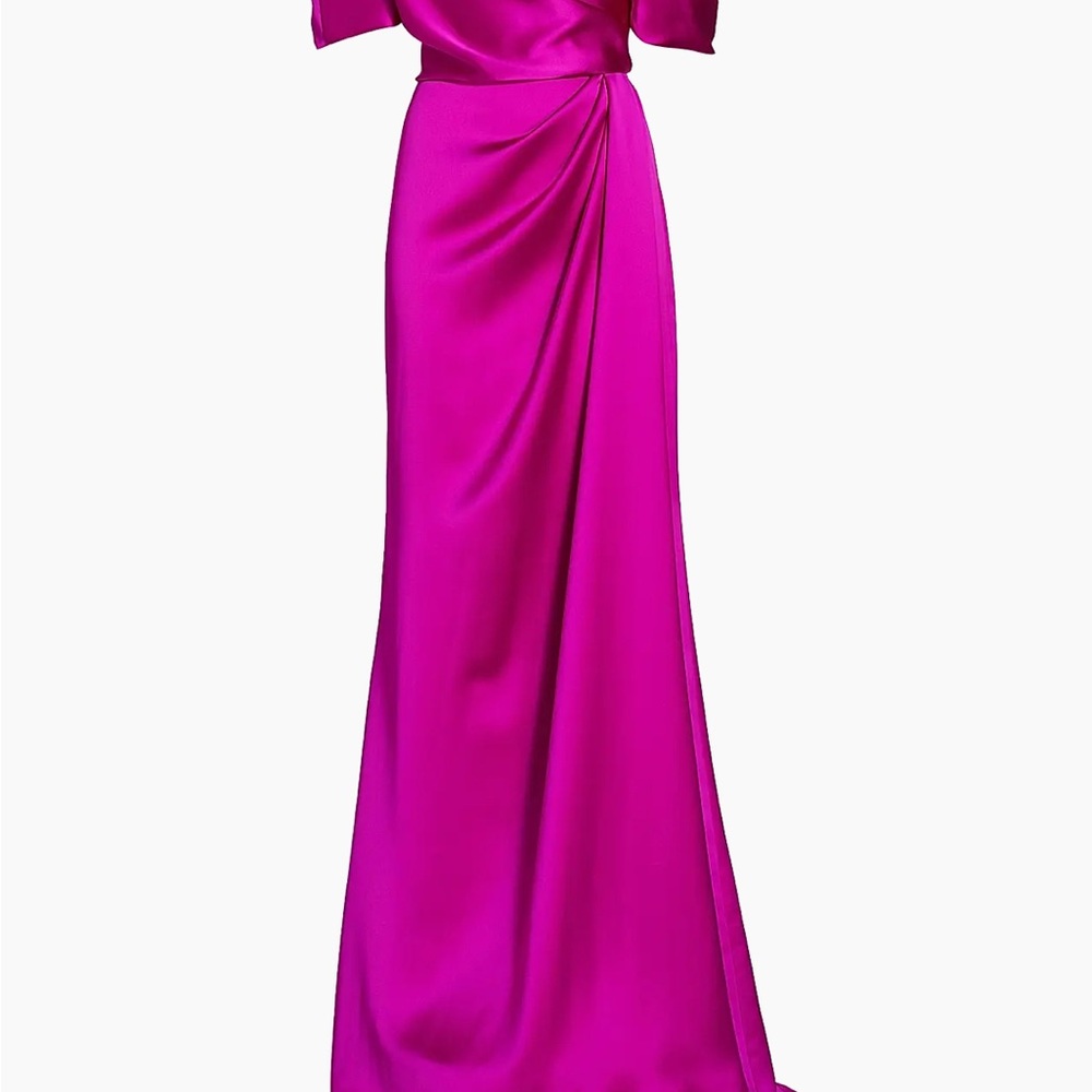 Amsale Fuchsia One Shoulder Dress